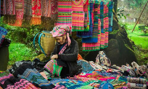 Sapa Ethnic Woman selling clot